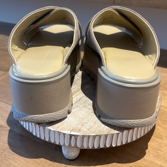 Women's Beige Suede Slide Sandals - Picture 4 of 10